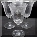 G15. Set of 4 etched glasses. 